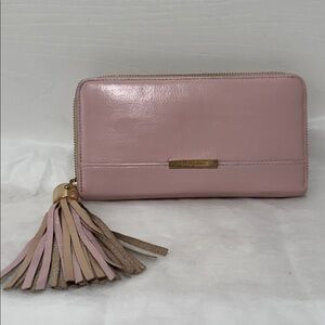 See by Chloe Pink and Beige Leather Wallet with Tassel *painted*